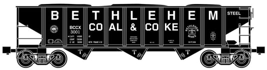 Ready Made Trains O Scale 3 Bay Hopper Bethlehem Steel - RMT66219