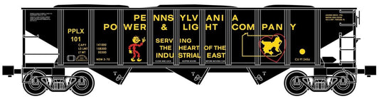 Ready Made Trains O Scale 3 Bay Hopper Pennsylvania w/ Load (Power & Light Company) - RMT66276