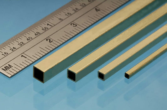 Albion Alloys SB4M Square Brass Tube 6.35x6.35mm (2 Pack)