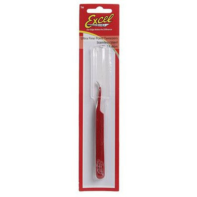 Excel Slant Point Tweezers (Red)