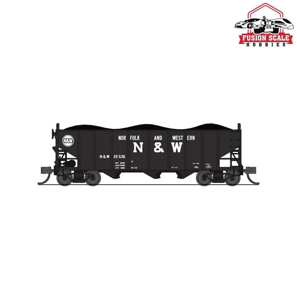 Broadway Limited N H2a 3-Bay Hopper 2pk A N&W/24 Lettering w/1960's Logo