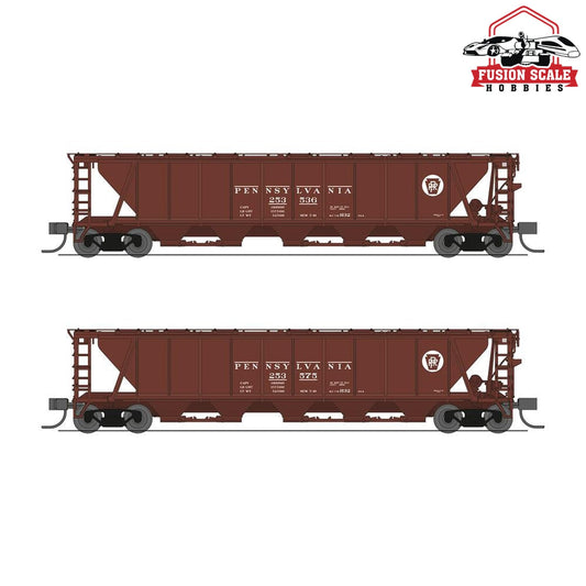 Broadway Limited N H32 Covered Hopper 2pk B PRR/Red w/White Circle Keystone