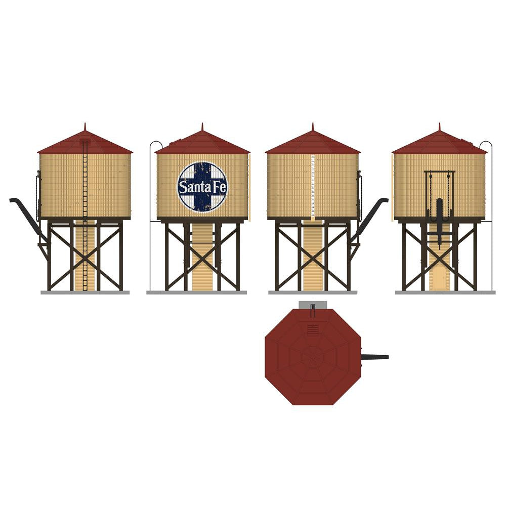 Broadway Limited 7914 Operating Water Tower w/ Sound, ATSF, Weathered, HO