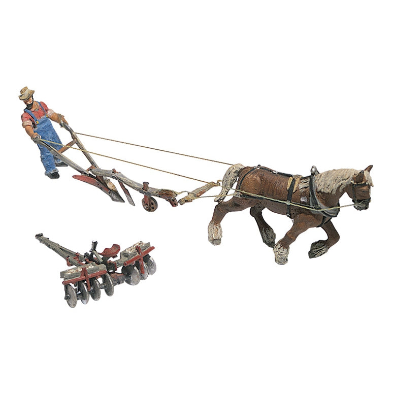 Woodland Scenics HO Plow Disc Horse & Man