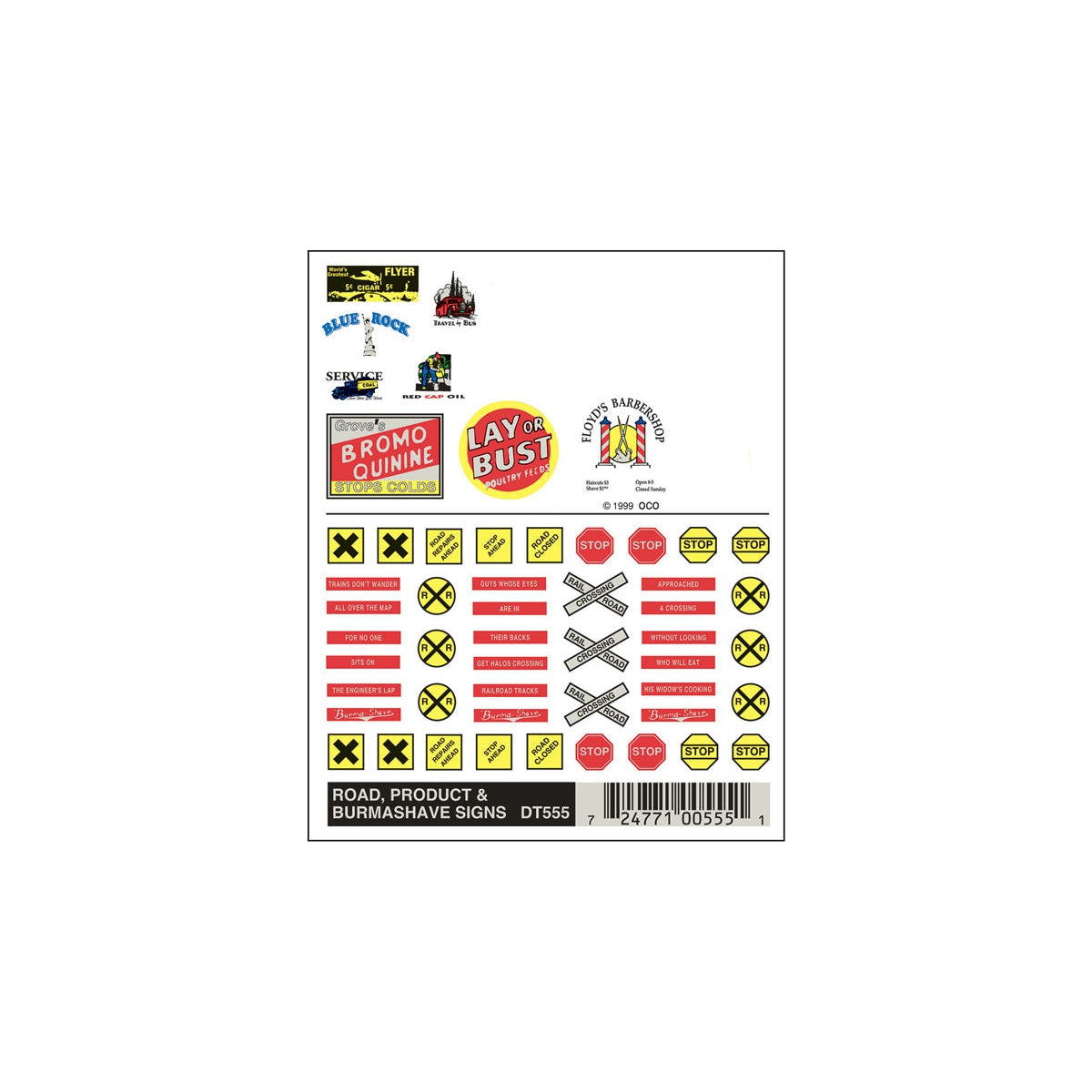 Woodland Scenics HO Road Product & Burmashave Signs