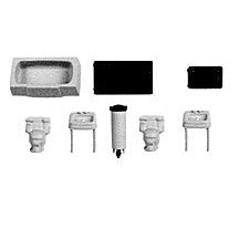 Plastruct O gauge Multi Color Polyethylene Bathroom (8 per pack)