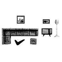 Plastruct HO (1:100) Scale Multi Color Polyethylene Living Room (14 per pack)