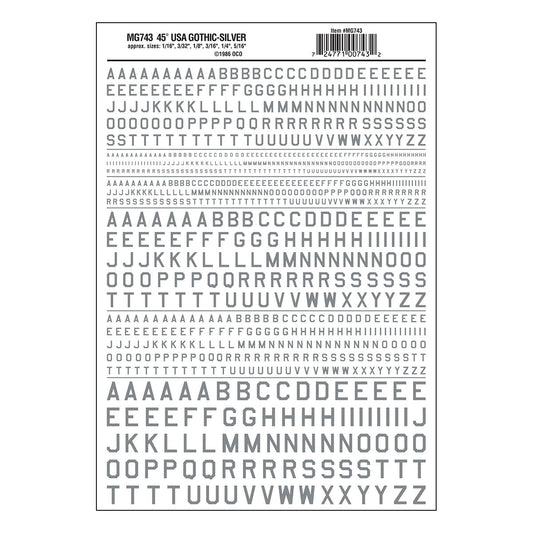Woodland Scenics USA Gothic Letters/silver