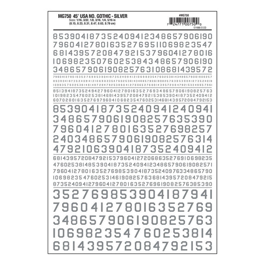 Woodland Scenics USA Gothic Numbers/silver