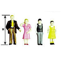Plastruct HO gauge Polyethylene Brown Family Figure (9 sets per pack)