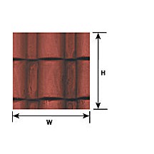 Plastruct Dollhouse Scale Red Clay Spanish Tile 24" x 14" (1 per pack)