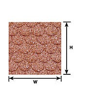 Plastruct G gauge Red Clay Scalloped Edge Tile Sheet 12" x 7" (2 per pack)