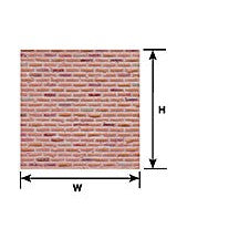 Plastruct O gauge Red Clay Rough Brick Sheet 12" x 7" (2 per pack)