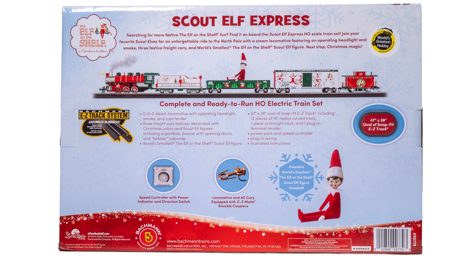 Bachmann HO Elf On The Shelf Scout Elf Express Freight Set/0-6-0 - 00779