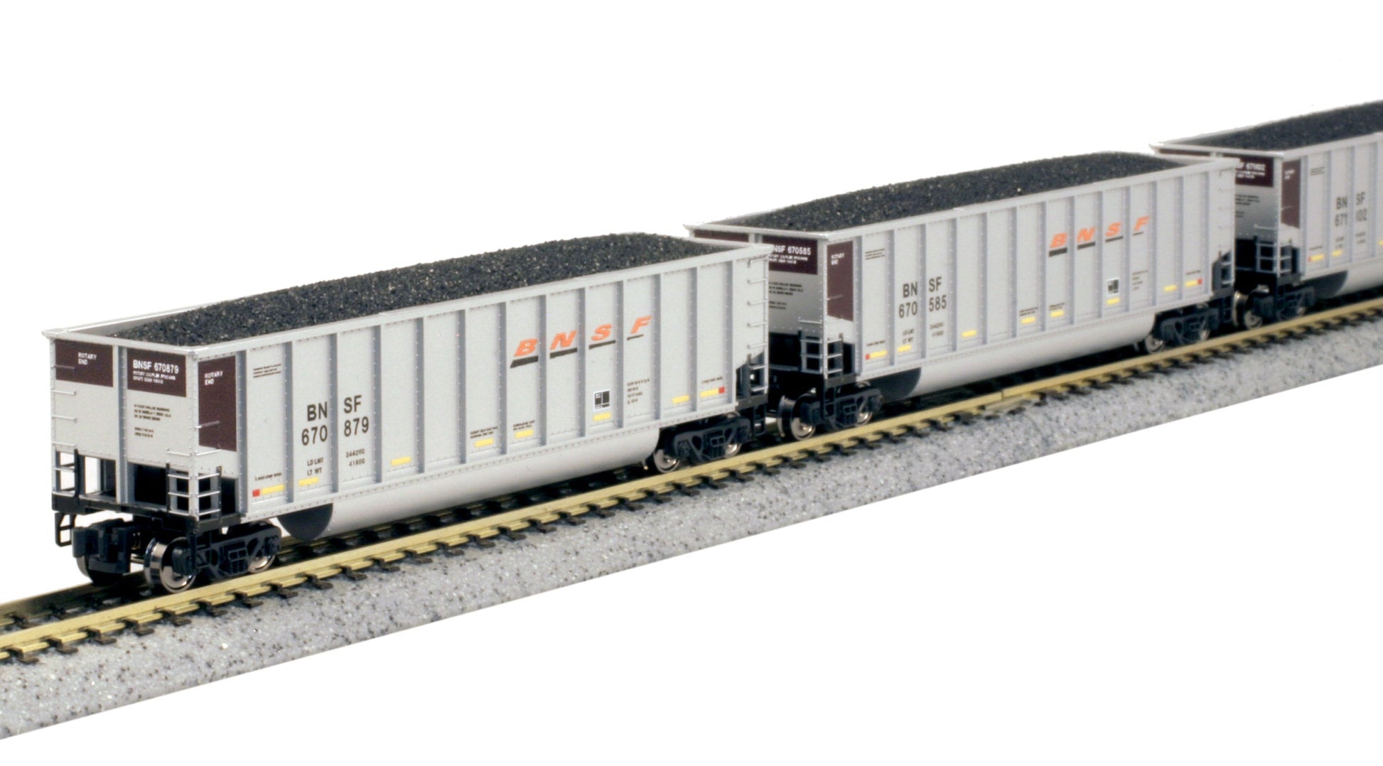 Kato N Scale BNSF Bethgon Coal Hoppers 8 Pack