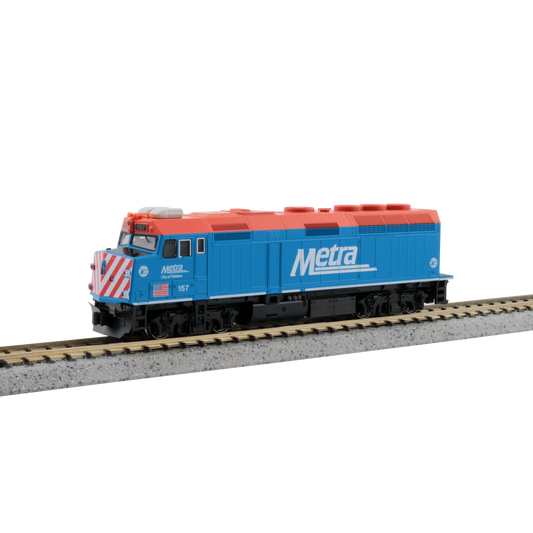 Kato N Scale Chicago Metra #157 City of Palestine F40PH Diesel