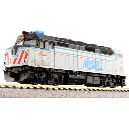 Kato N Scale Chicago Metra #104 City of Chicago F40PH Diesel