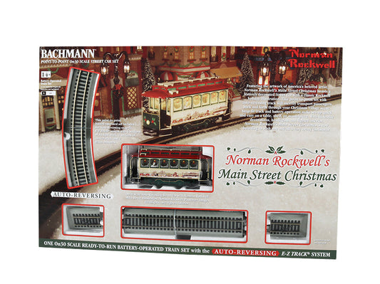 Bachmann On30 Norman Rockwell Main Street Christmas Streetcar Set (Battery Operated)