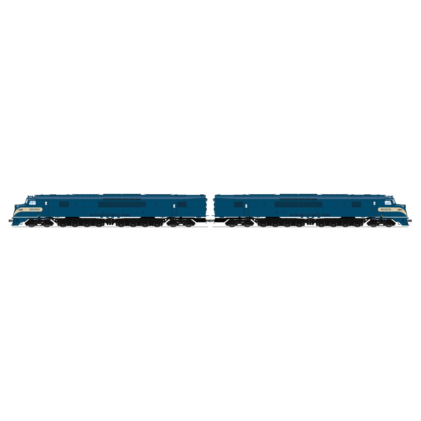 Broadway Limited HO P4 Centipede A-A Diesels Demo #6000A/6000B/Dk.Blue & Crem