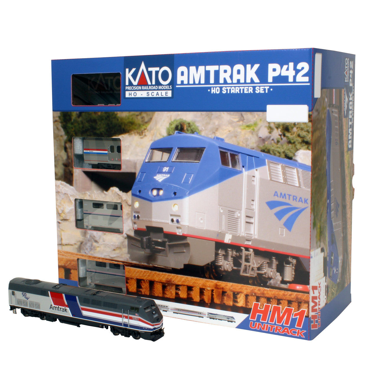 Kato HO Scale Amtrak P42 Starter Set #160 50th Anniversary Locomotive