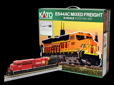 Kato N Scale CPKC GE ES44AC Gevo and Mixed Freight Starter Set 106-0027 (DCC Ready)