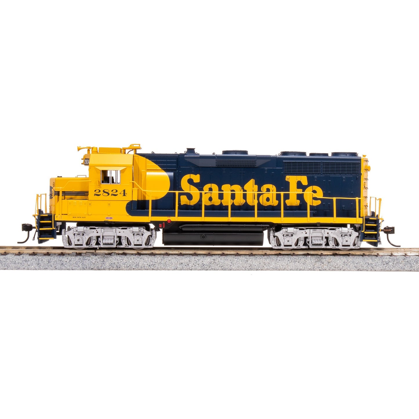 Broadway Limited HO Scale GP35u Diesel SF #2824/Yellow Bonnet DC/DCC Sound