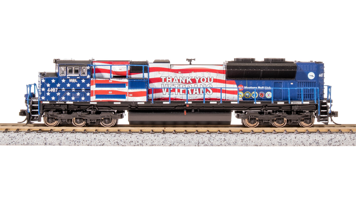 Broadway Limited N MRL 4407 Veterans Tribute SD70ACe Pargon 4 DCC/Sound