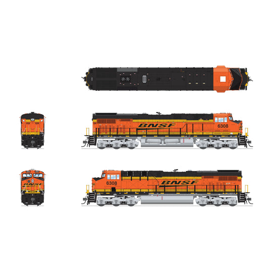 Broadway Limited HO Scale BNSF 6329 ES44AC GEVO Locomotive DCC/Sound Pargon 4