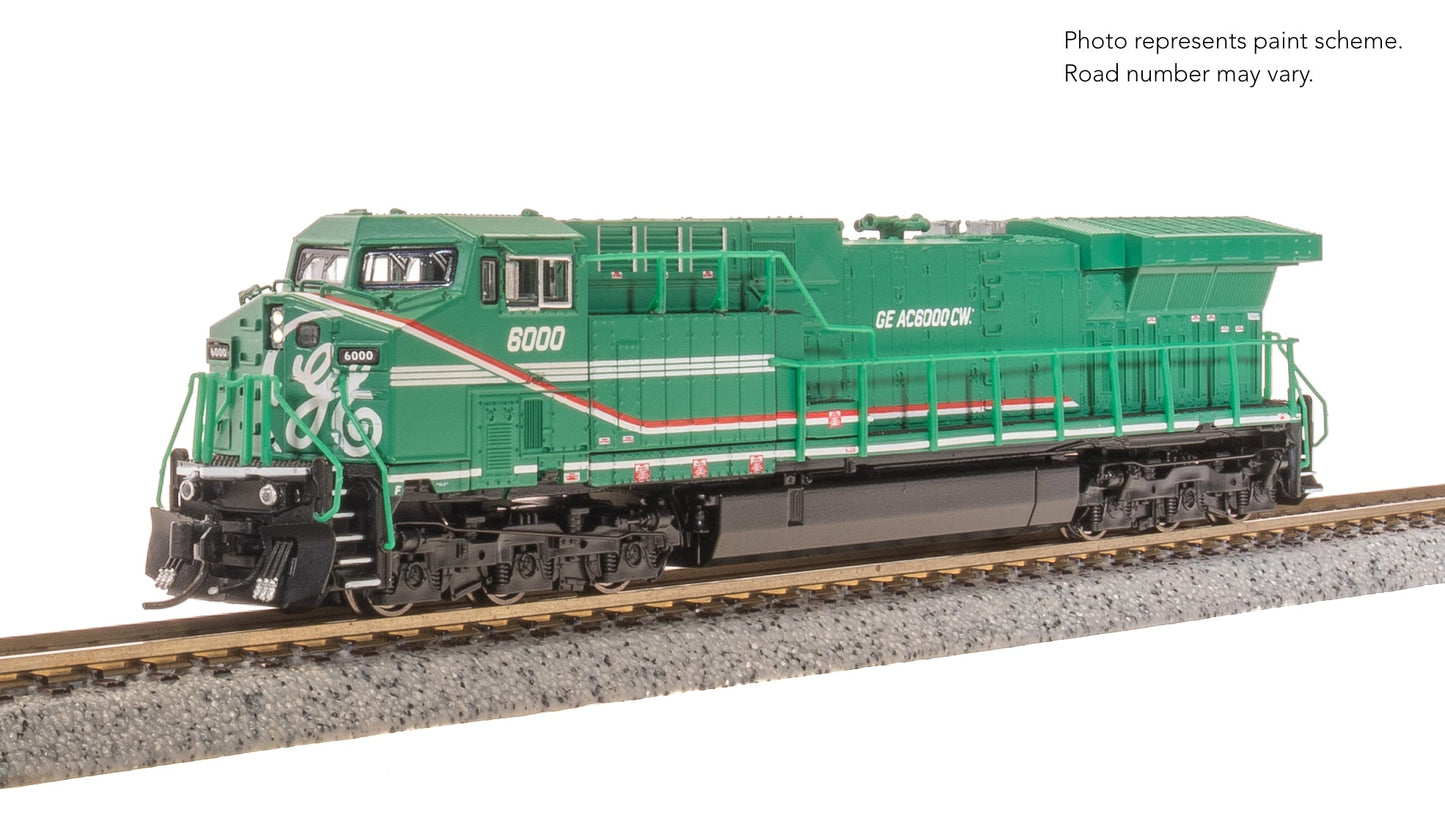 Broadway Limited N 8GE AC6000, GE Demo #6000, Green Demo Paint Stealth DC