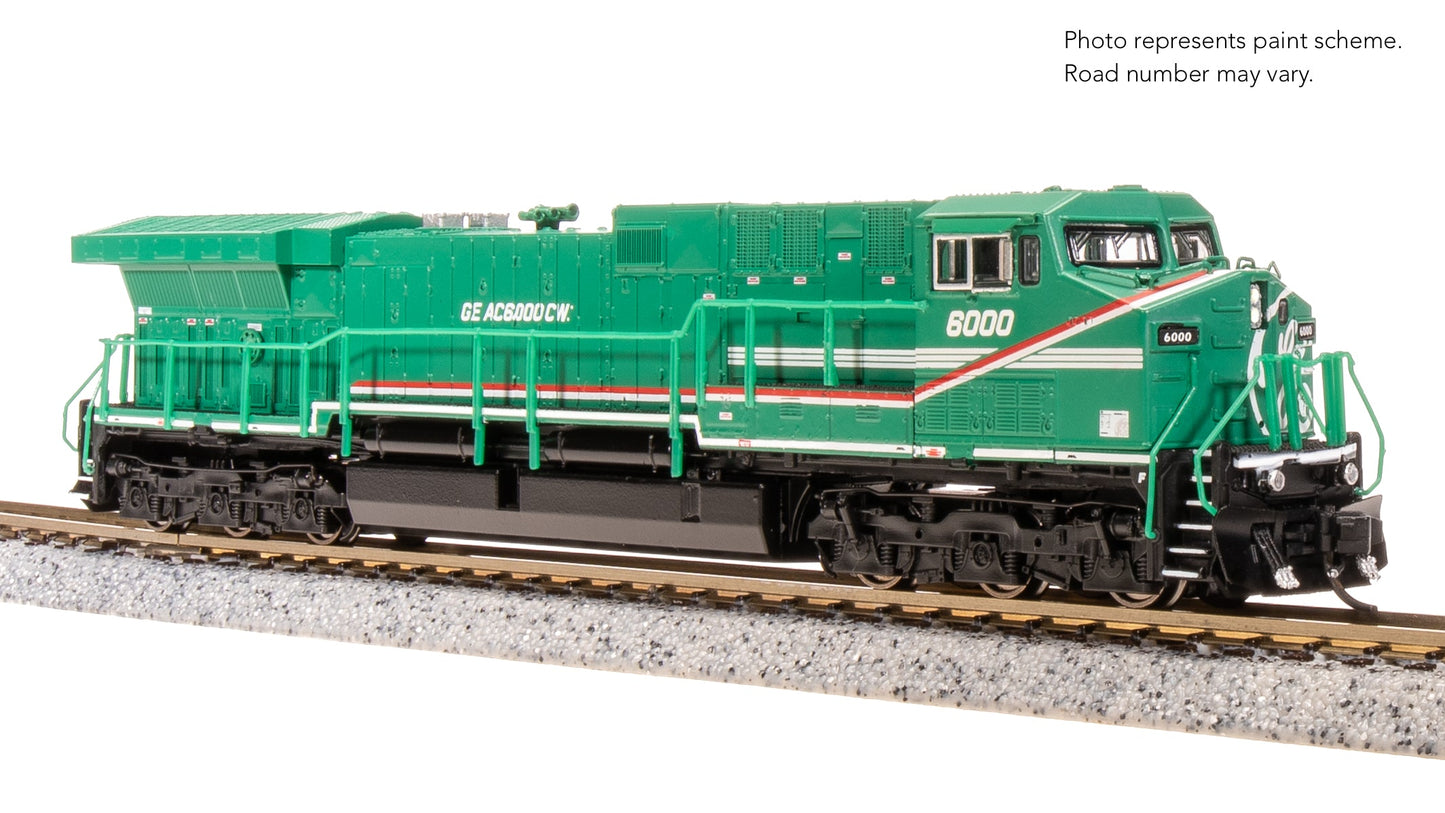 Broadway Limited N 8GE AC6000, GE Demo #6000, Green Demo Paint Stealth DC