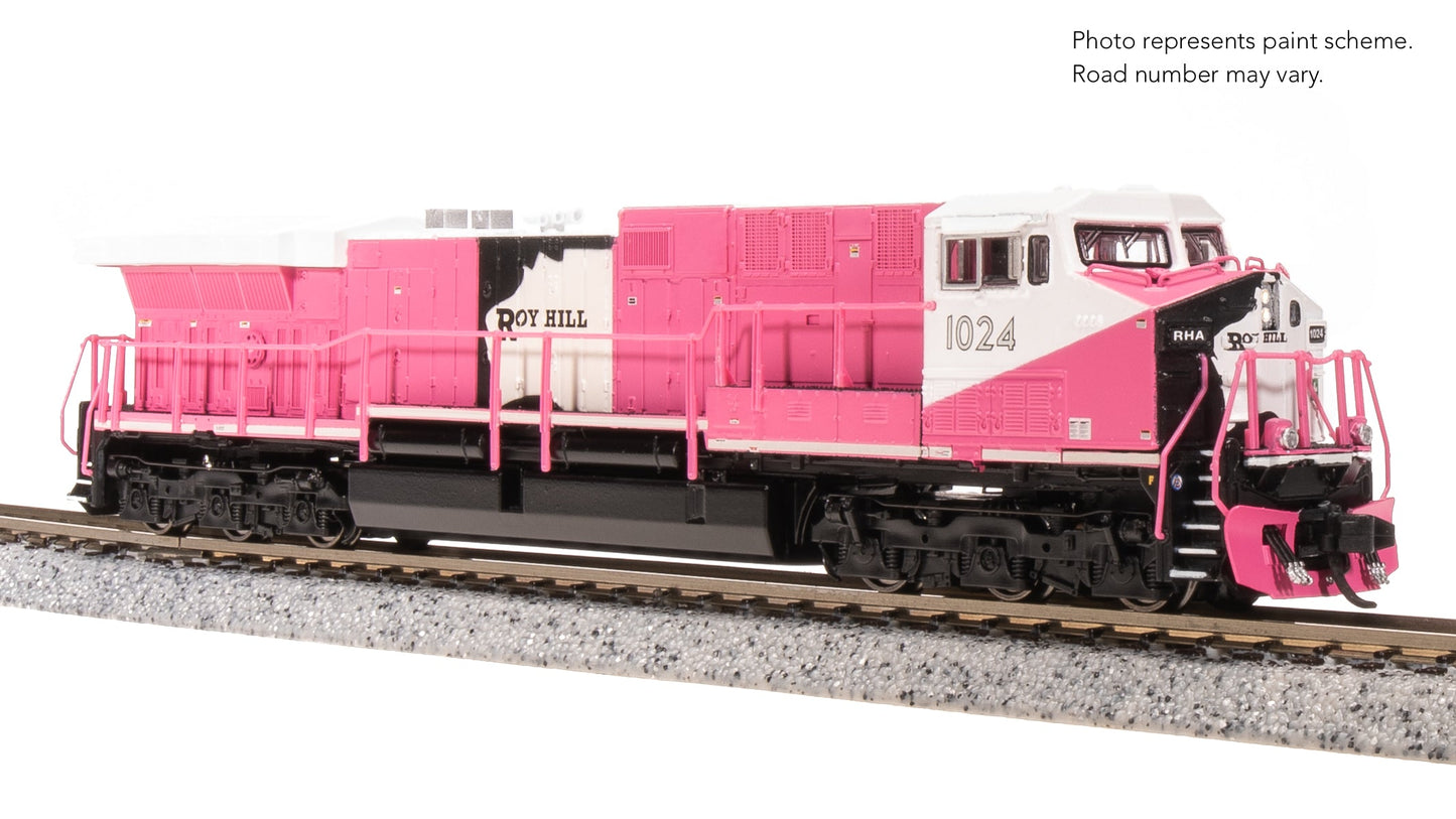 Broadway Limited N GE AC6000, Roy Hill Mining #1024, Pink/White/Black Paint Stealth DC