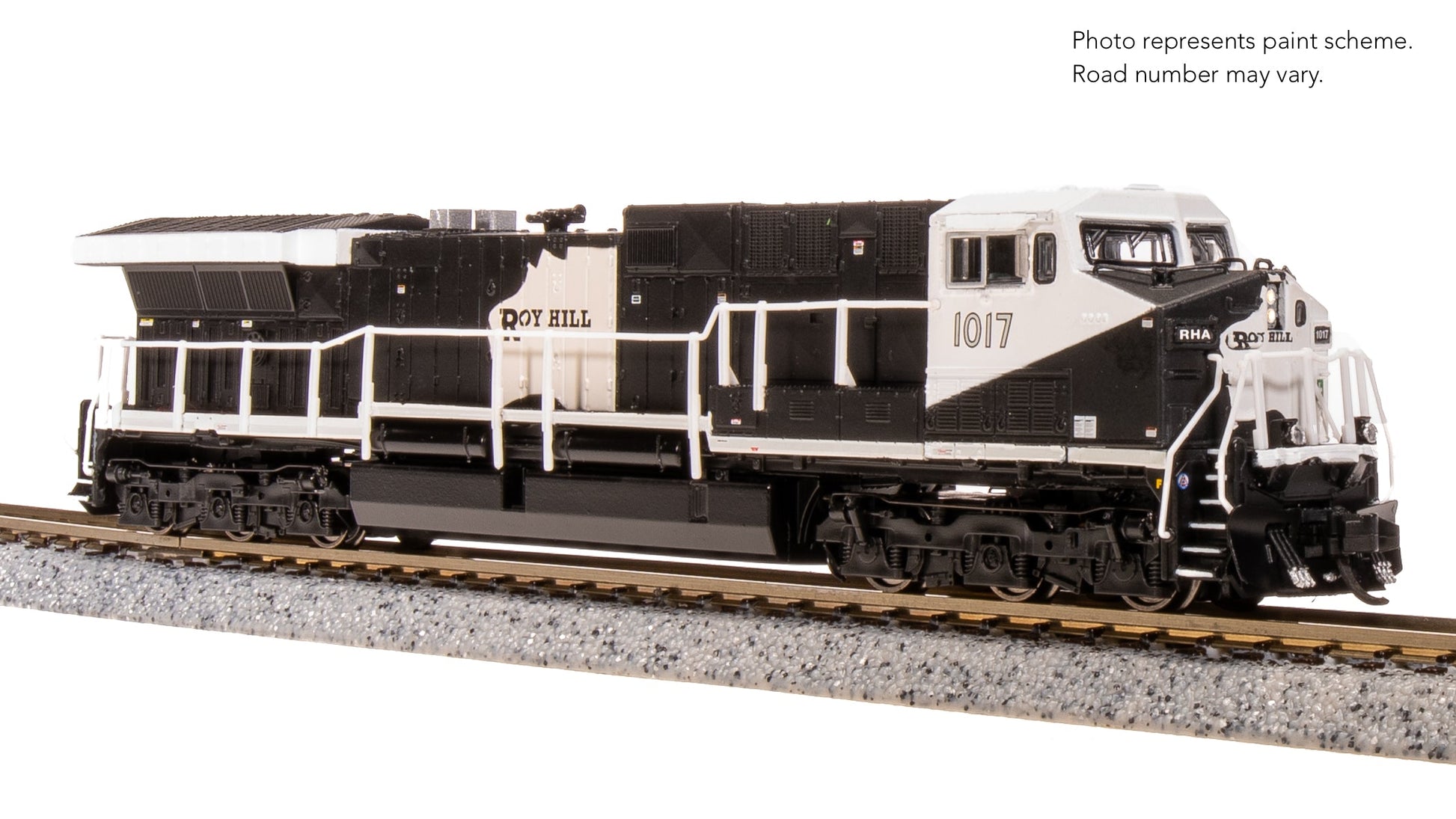 Broadway Limited N GE AC6000, Roy Hill Mining #1017, Black/White Paint Stealth DC