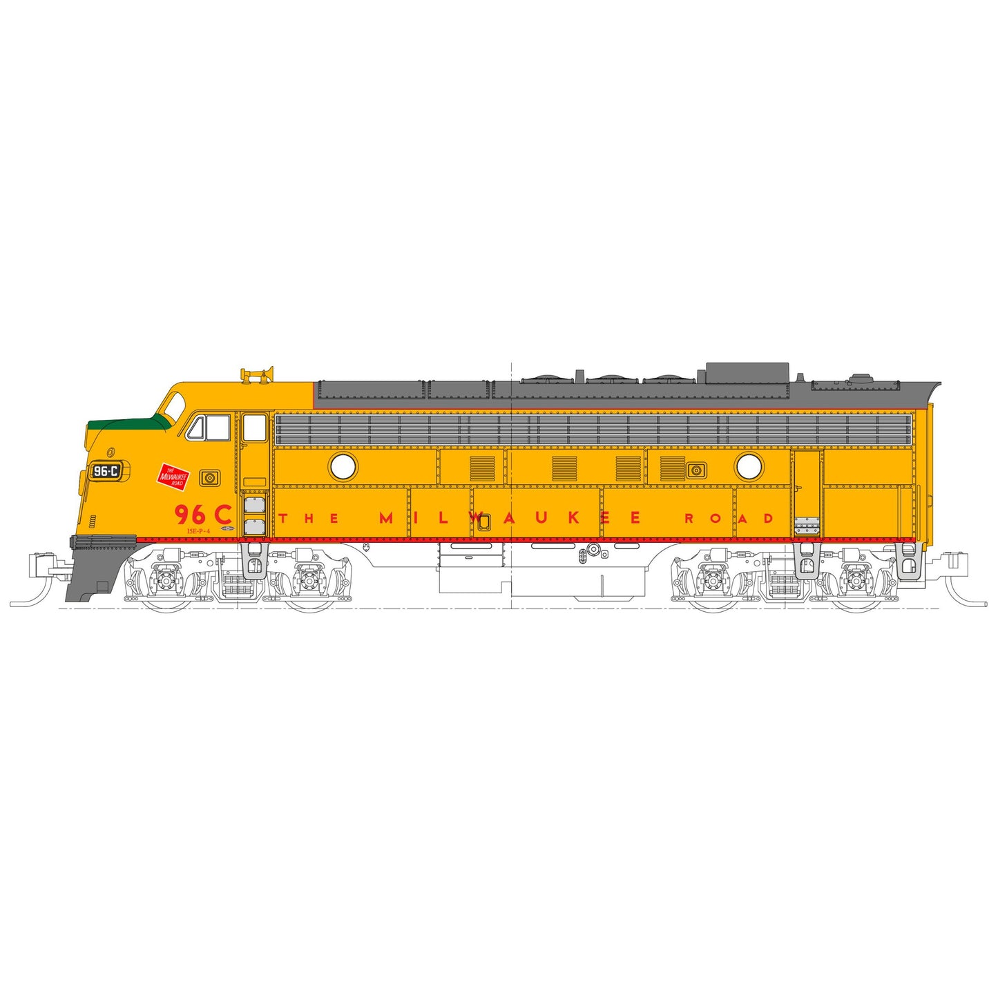 Kato N Scale Milwaukee Road FP7A 96C Post 1955 Scheme