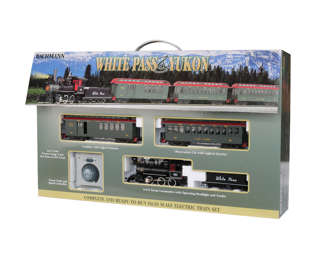 Bachmann On30 White Pass Model Train Set With 2-6-0 Steam Locomotive