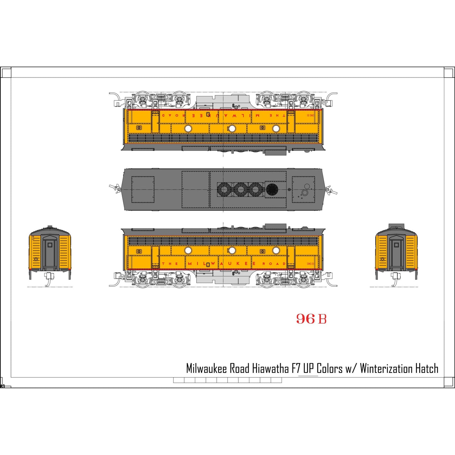 Kato N Scale Milwaukee Road FP7A 96A F7B 96B Post 1955 Scheme