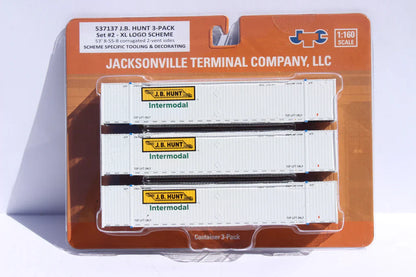 Jacksonville Terminal Co N JB HUNT 3-pack Set #2 - 53' HIGH CUBE 8-55-8 corrugated containers | 537137