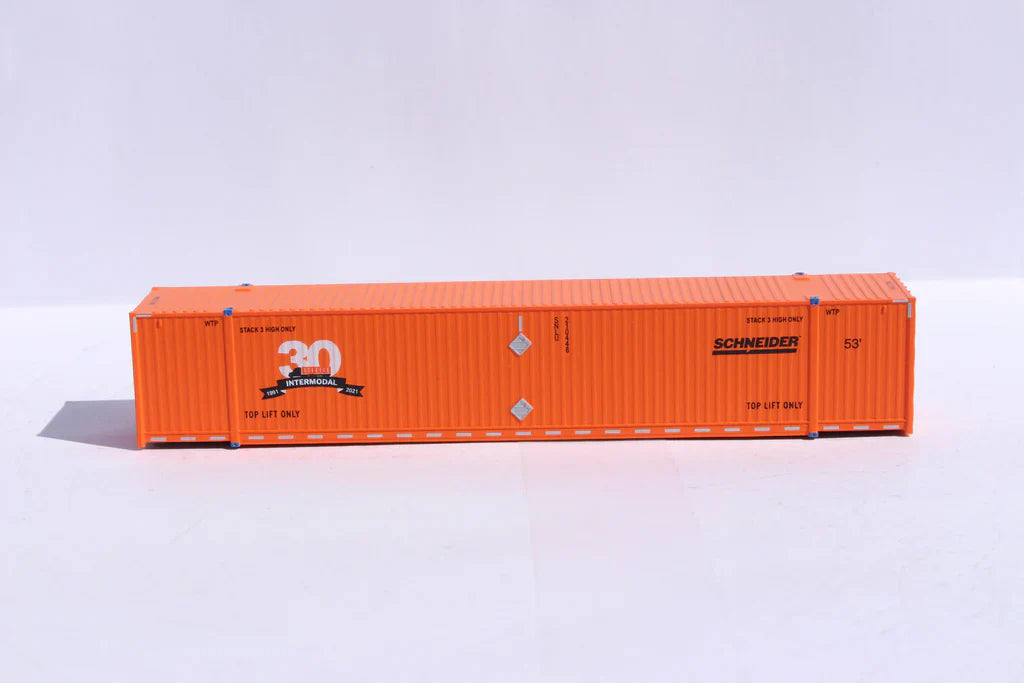 Jacksonville Terminal Co N SCHNEIDER 6-pack with special 30yr Anniversary - 53' HIGH CUBE 8-55-8 corrugated containers | 537153