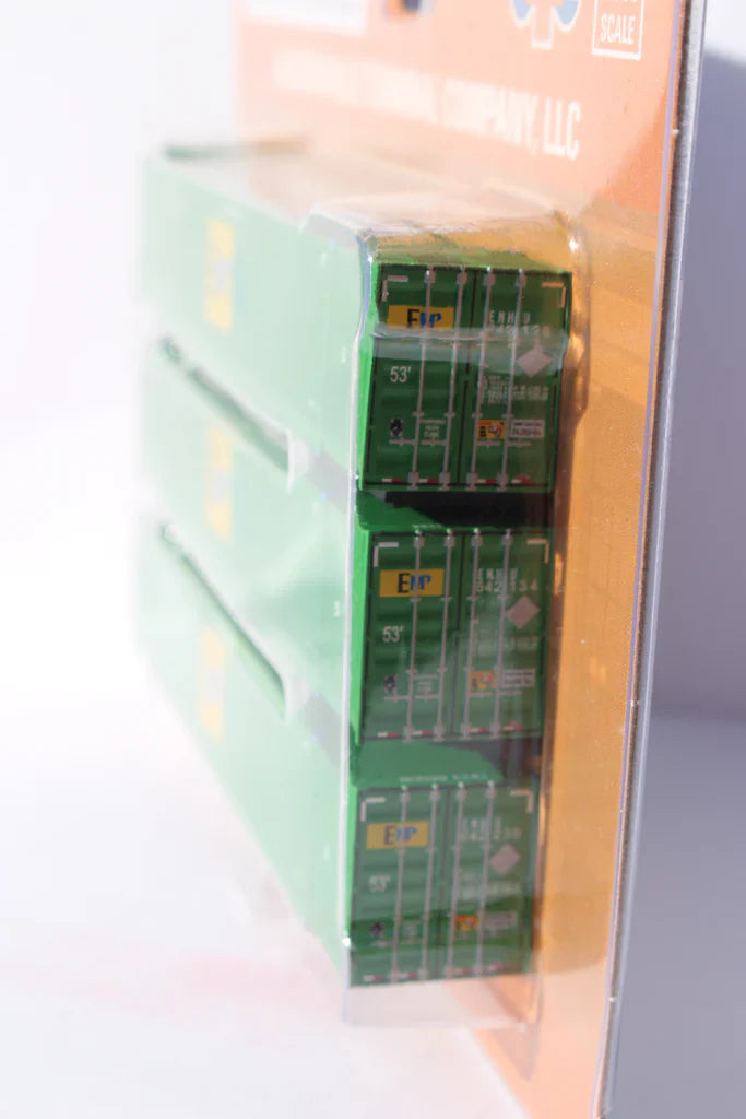 Jacksonville Terminal Co N EMP XL scheme (ex HUB patch) 53' HIGH CUBE 8-55-8 (3 pack) corrugated containers | 537134
