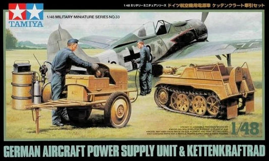 Tamiya 32533 1/48 Tamiya German Aircraft Power Supply Unit & Kettenkraftrad