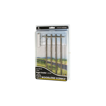 Woodland Scenics O Scale Pre-Wired Poles Single Crossbar