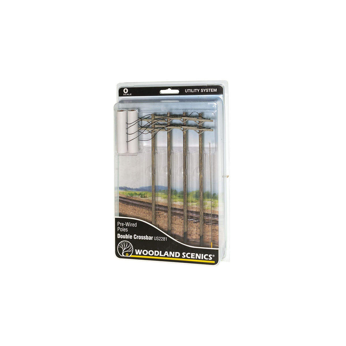 Woodland Scenics O Scale Pre-Wired Poles Double Crossbar Power Lines