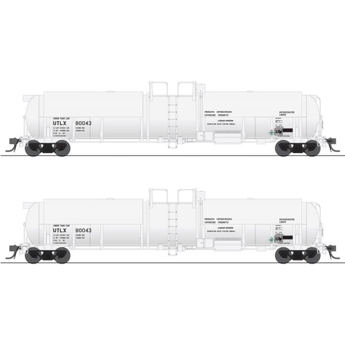 Broadway Limited HO Scale Cryogenic Tank Car 2 Pack UTLX/wht