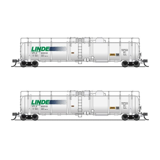 Broadway Limited N Scale Cryogenic Tank Cars 2 Pack Linde Type A