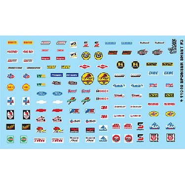 Gofer Racing Decals Sponser Sheet #3