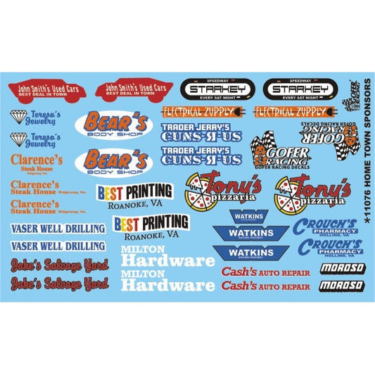 Gofer Racing Decals Hometown Sponsors #6 Decal