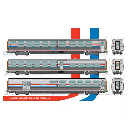 Kato N Scale N Amtrak Phase III Viewliner II Passenger Cars 4 Car Set