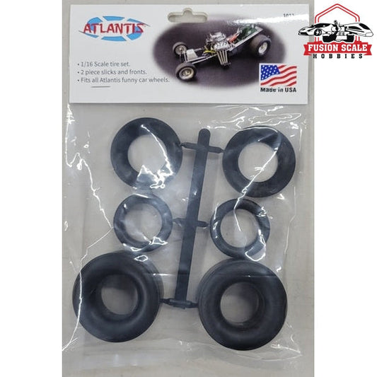 Atlantis Model Funny Car Tire set bagged with punched header card