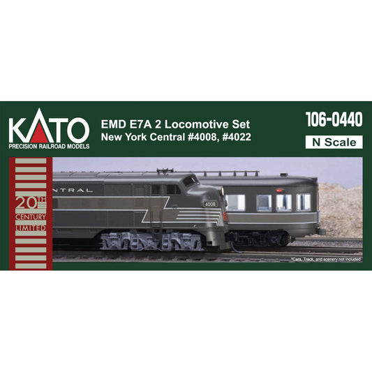 Kato N Scale E7 A/A Diesels New York Central NYC #4008  #4022 2 Pack