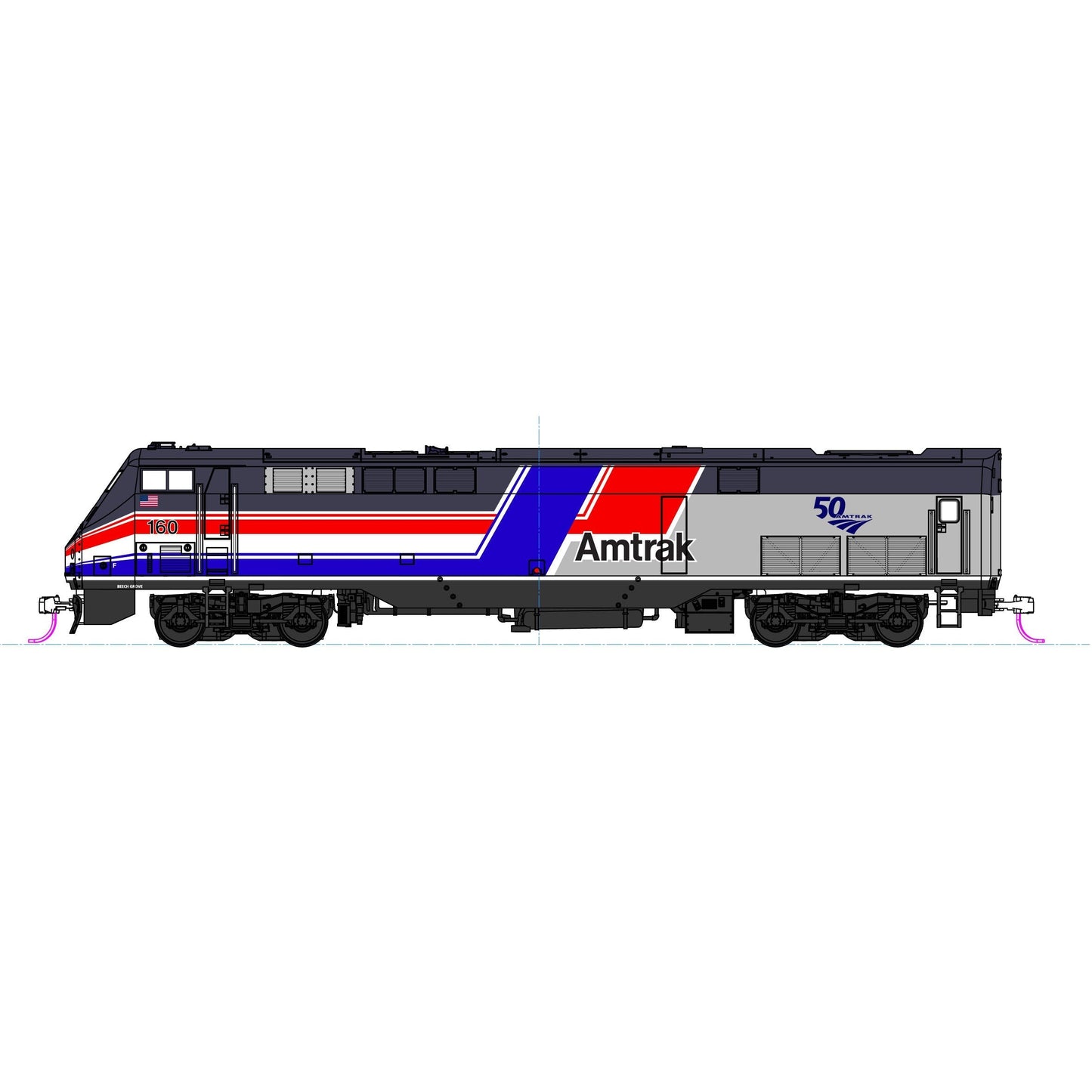 Kato N P42 Diesel Amtrak PhIII Dash 8 #160/50th Anniversary DCC