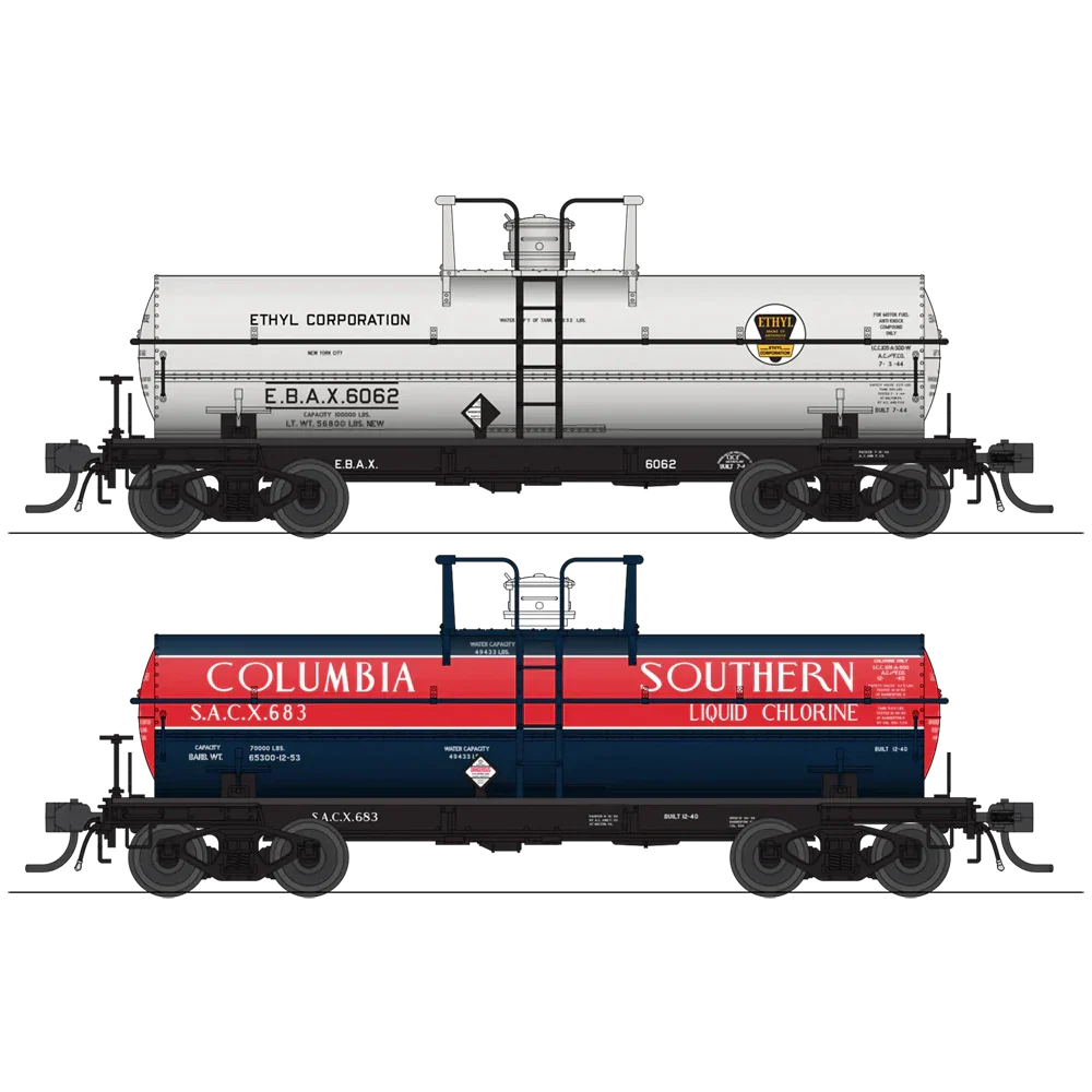 Broadway Limited HO 6000g Tank Car Variety 2pk/Ethyl Corp & Columbia SOU